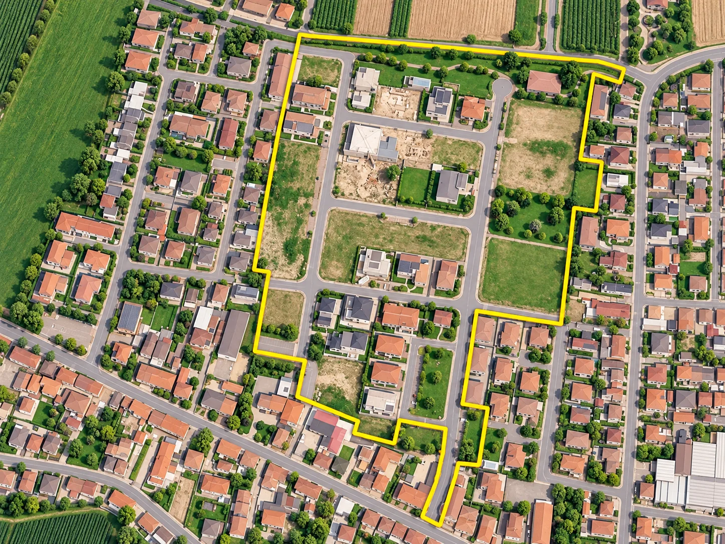 Vista dall’alto illustrata della Lottizzazione Serega